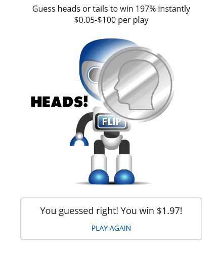 Coin Flip Game in-game image on PlayBitcoinGames.com